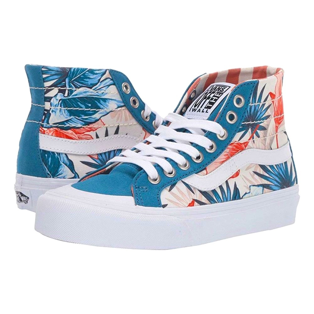 Red, White and Blue Tropical High Top Vans